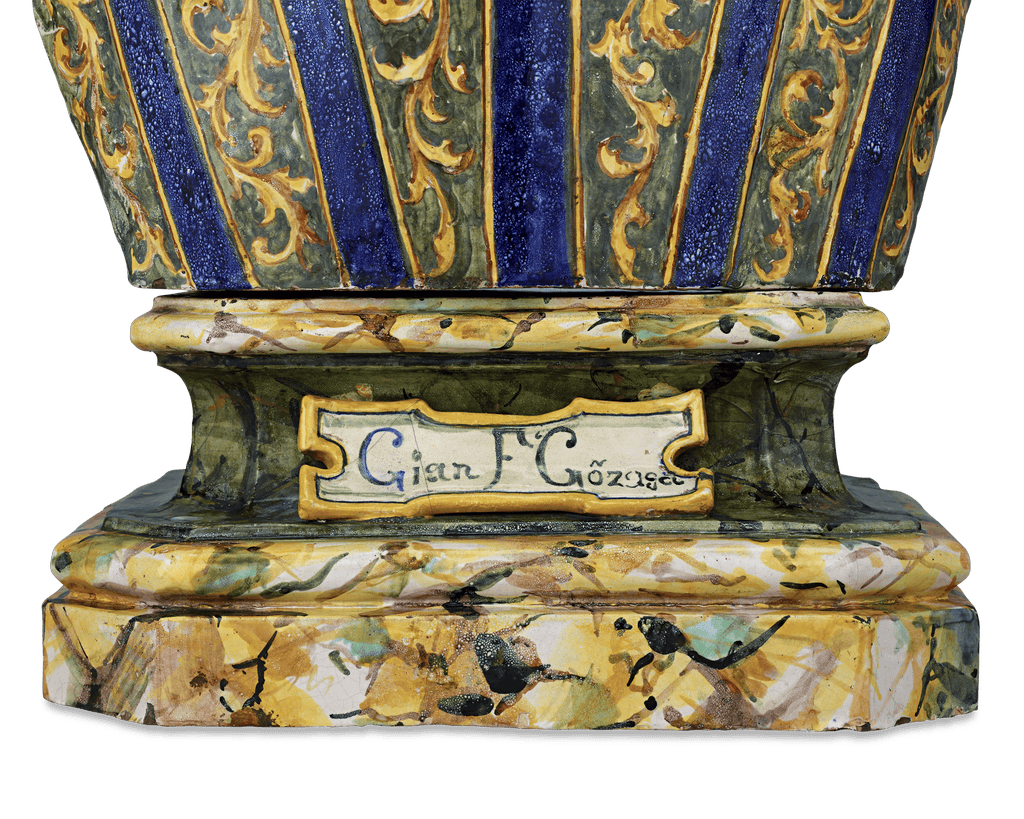 Isabella d'Este and Francesco II Gonzaga Majolica Busts by Angelo Minghetti