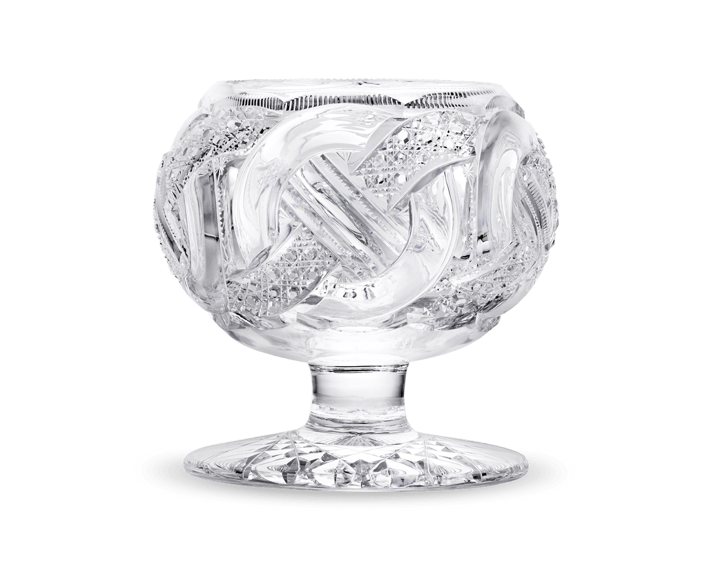 Wedding Ring Pattern Cut Glass Rose Bowl by J. Hoare & Co.
