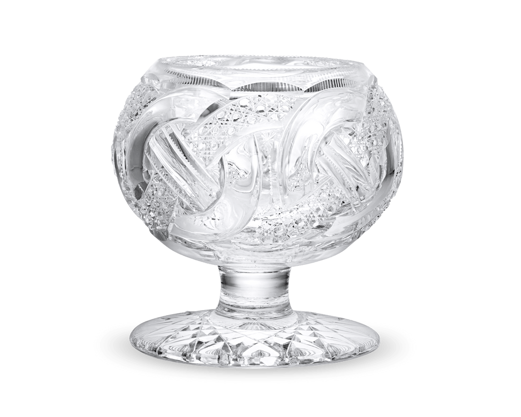 Wedding Ring Pattern Cut Glass Rose Bowl by J. Hoare & Co.