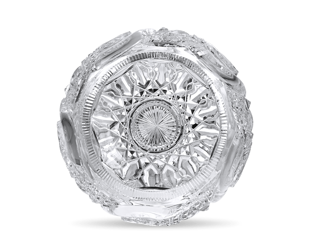 Wedding Ring Pattern Cut Glass Rose Bowl by J. Hoare & Co.