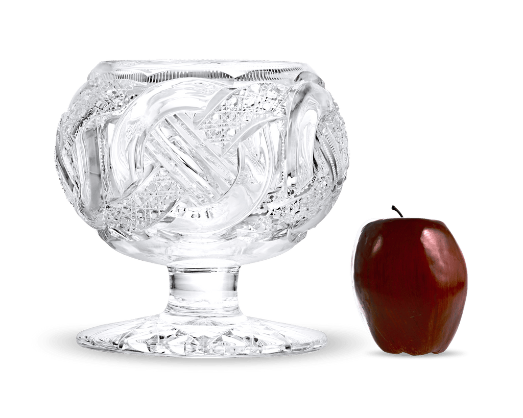 Wedding Ring Pattern Cut Glass Rose Bowl by J. Hoare & Co.