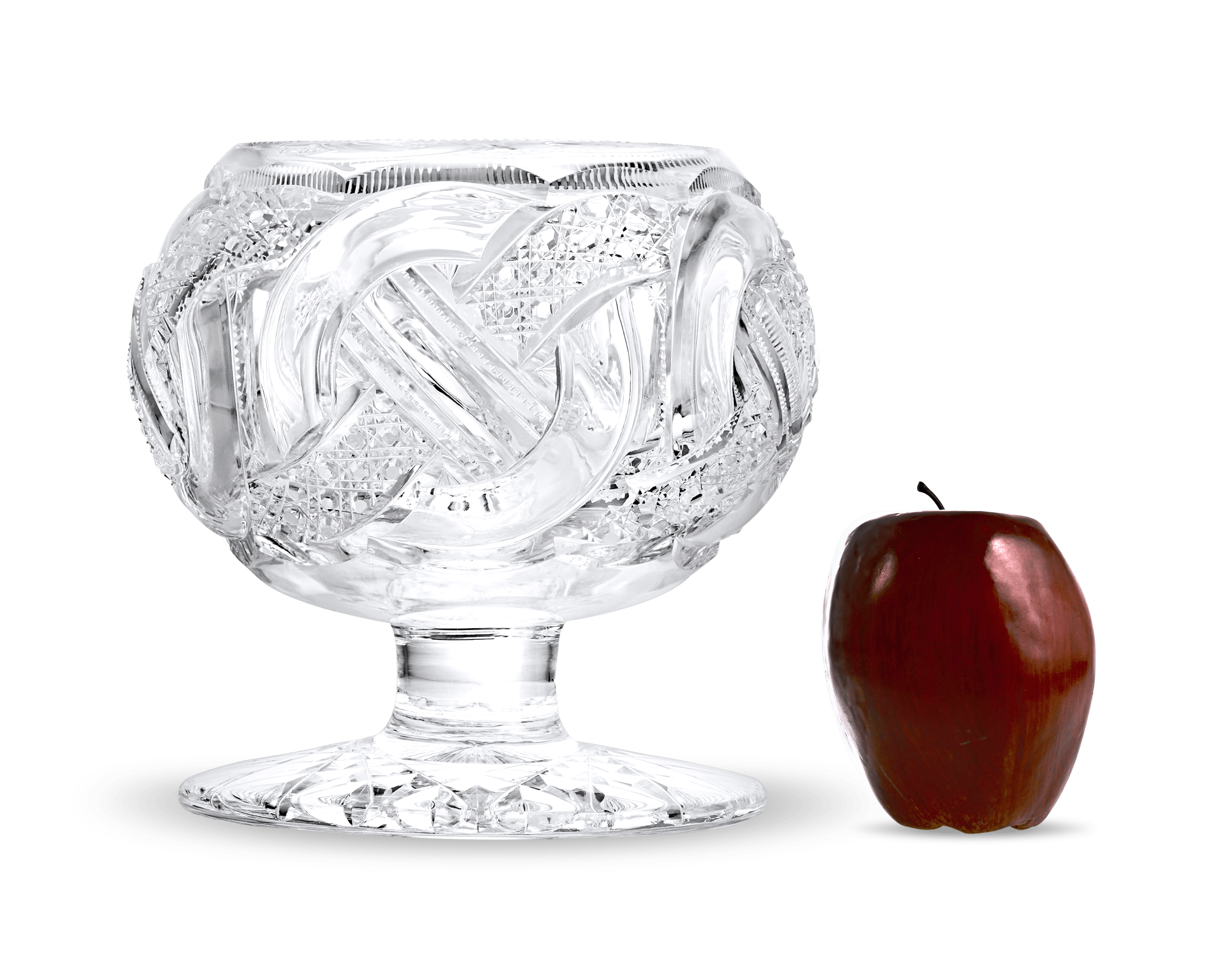 Wedding Ring Pattern Cut Glass Rose Bowl by J. Hoare & Co.