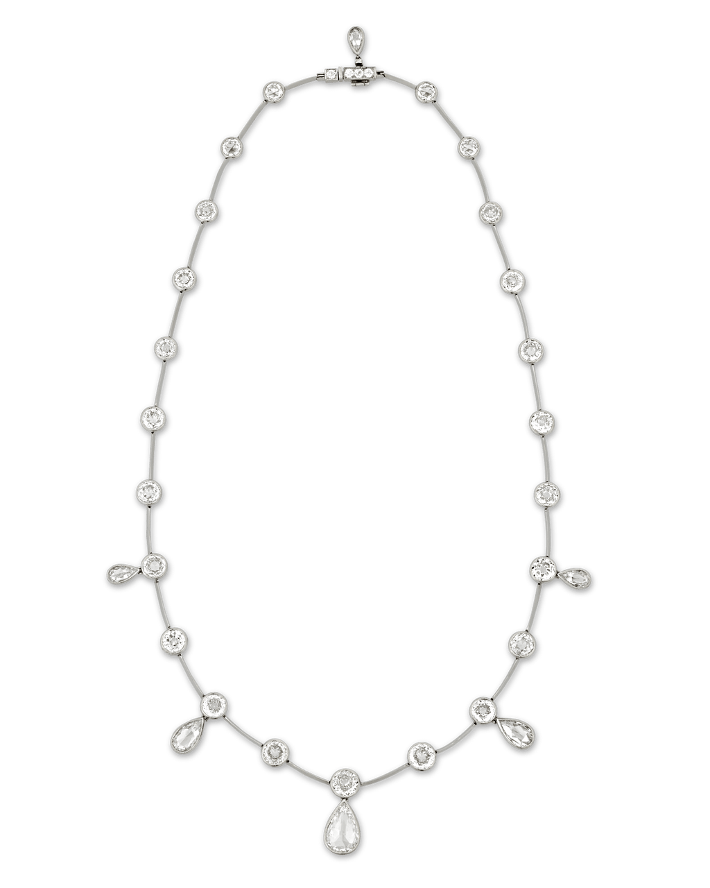 Rose-Cut Diamond Necklace, 14.73 Carats
