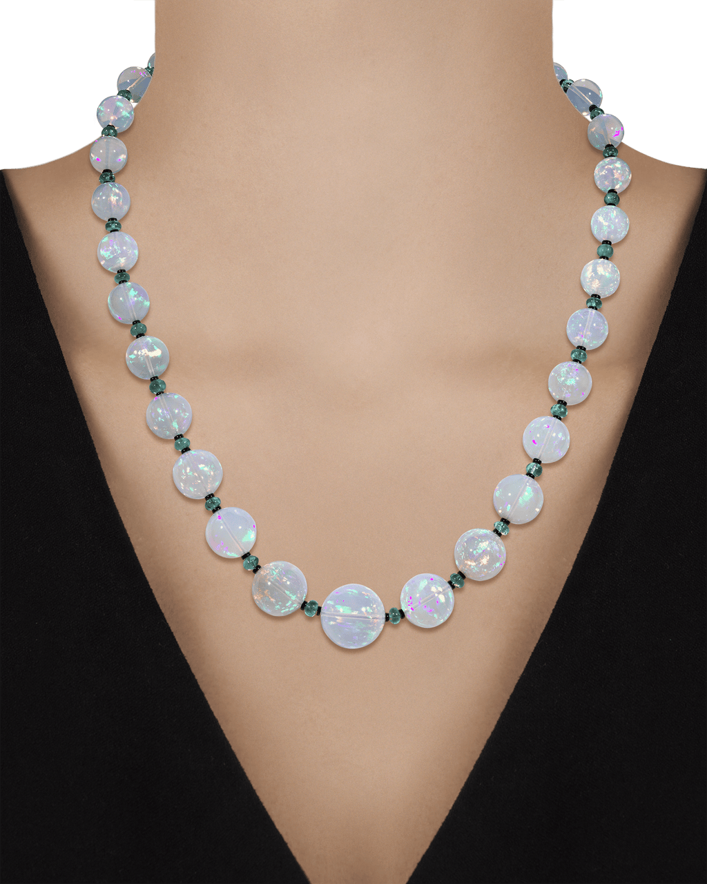 Graduated Ethiopian Opal Necklace, 436.00 Carats