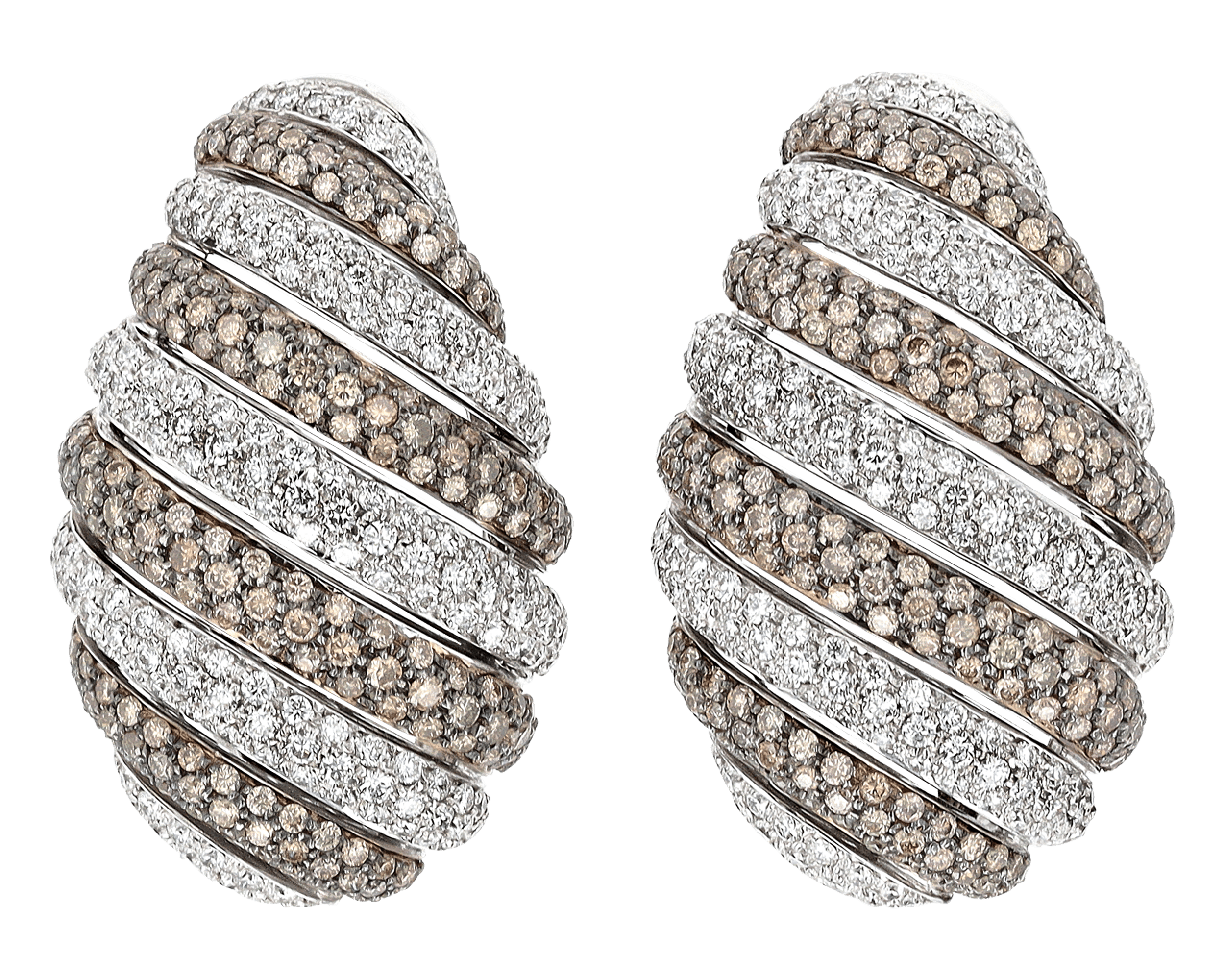 White and Brown Diamond Earrings