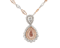 Fancy Orangey-Pink Diamond Necklace, 0.84 Carat