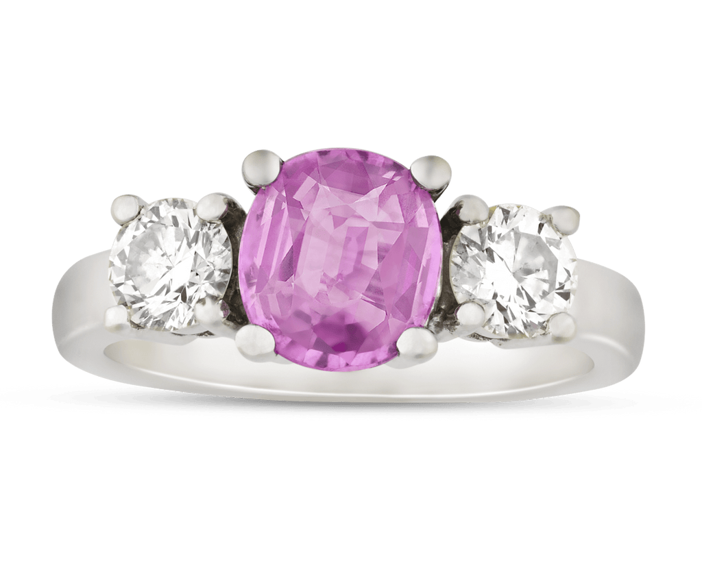 Pink Sapphire and Diamond Ring