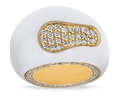 Salavetti White Enamel and Diamond Ring, 1.42 Carats