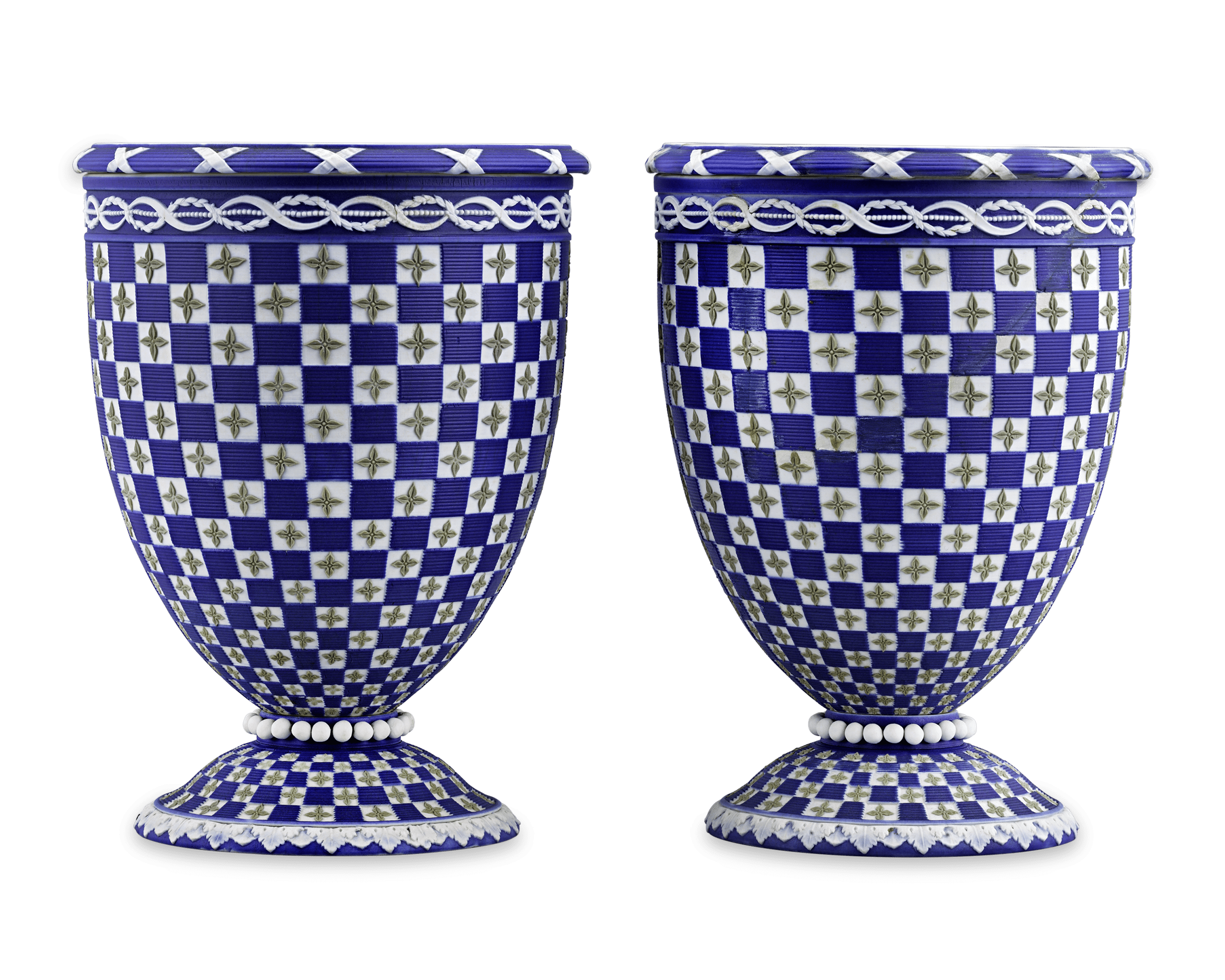 Wedgwood Tricolor Diceware Bough Pots