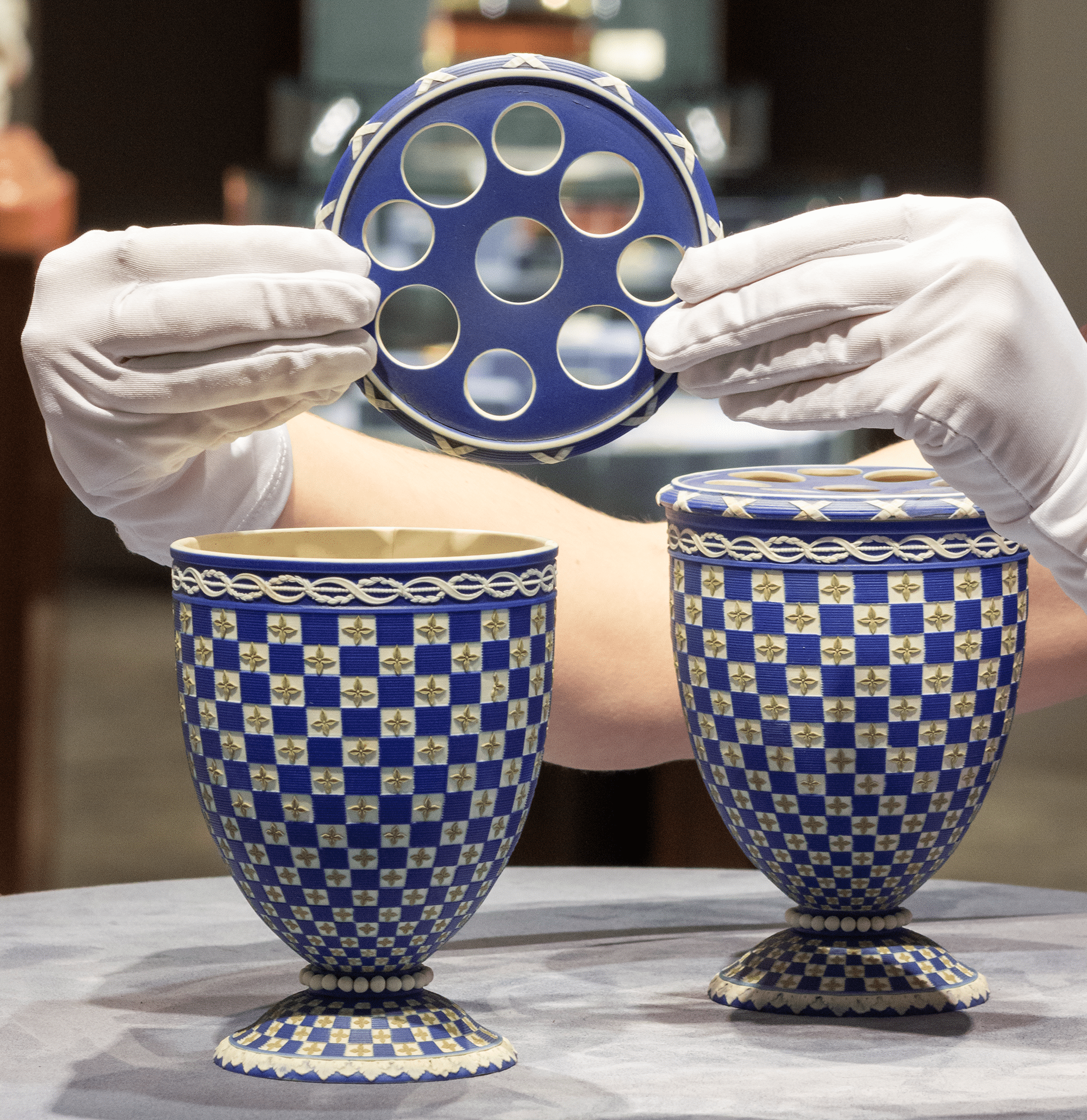 Wedgwood Tricolor Diceware Bough Pots