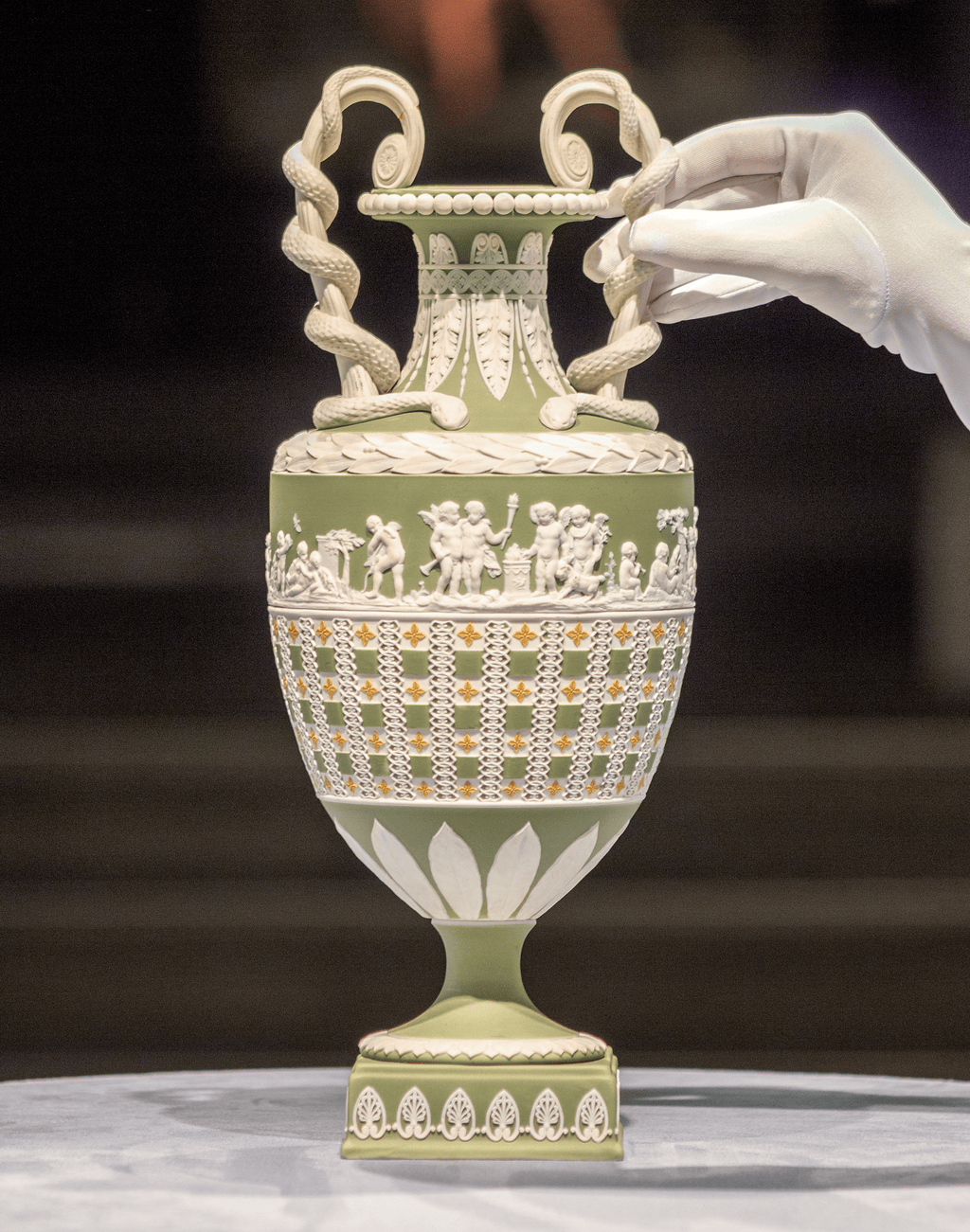 Wedgwood Diceware Snake-Handled Vase