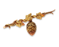 Multicolor Gold Pine Cone Brooch