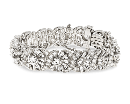 Baguette and Round Diamond Bracelet