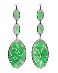 Art Deco Carved Jade Earrings