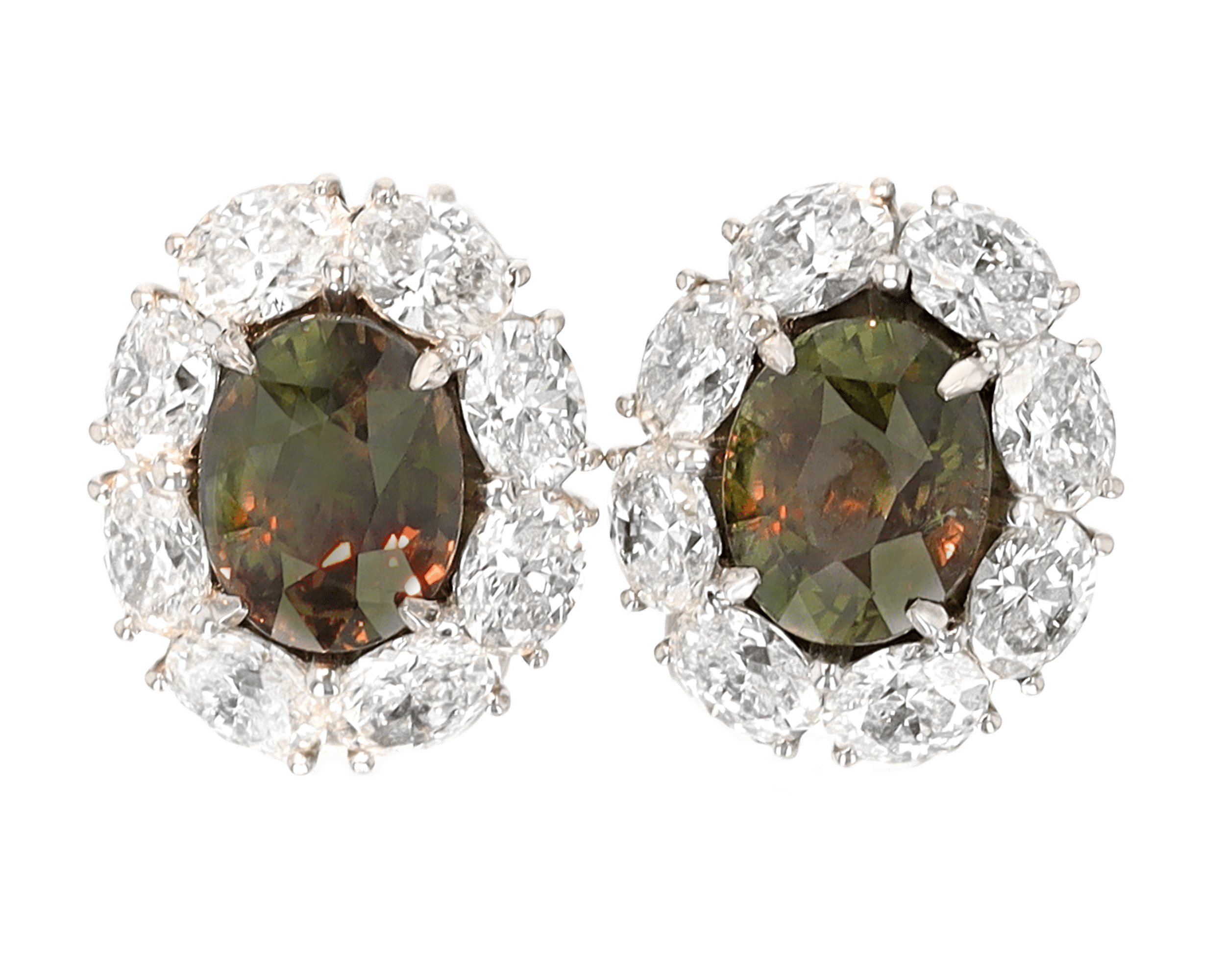 Alexandrite and Diamond Earrings
