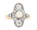 Edwardian Pearl and Diamond Ring