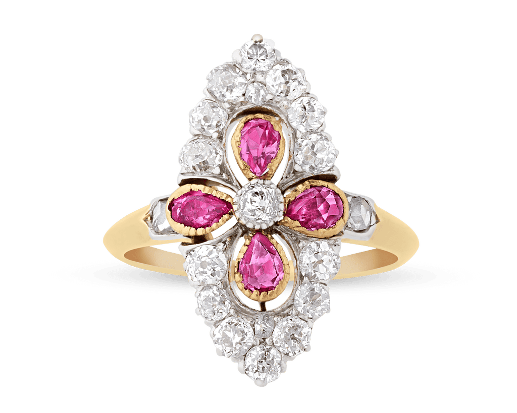 Edwardian Diamond and Ruby Ring