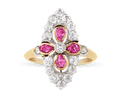 Edwardian Diamond and Ruby Ring