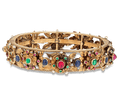 Victorian Ruby, Sapphire and Emerald Bangle Bracelet