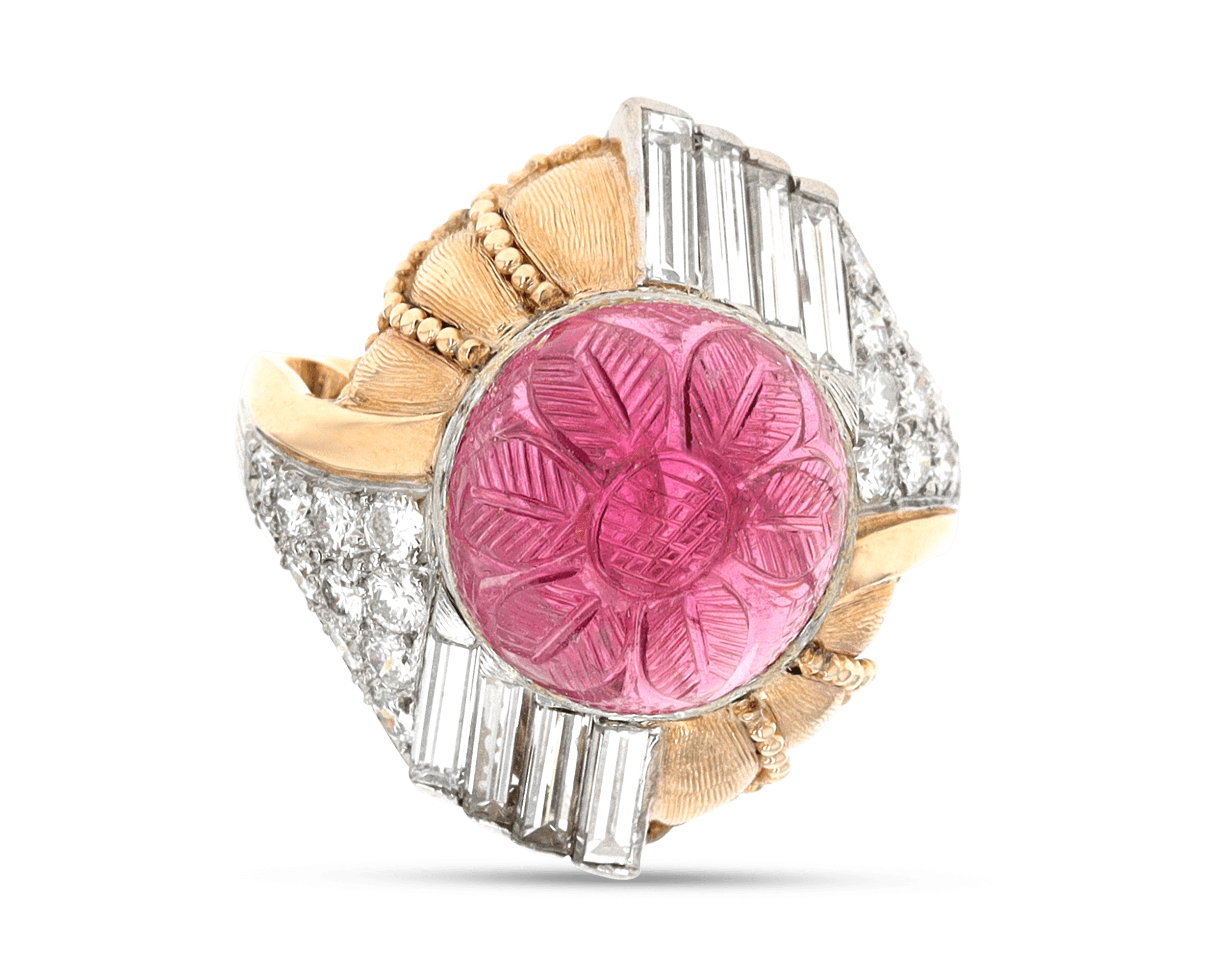 C.J. Auger Tourmaline and Diamond Ring
