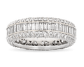 Baguette and Round Diamond Eternity Band, 3.42 Carats
