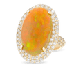 Ethiopian Opal and Diamond Ring