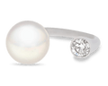Pearl and Diamond Open Ring