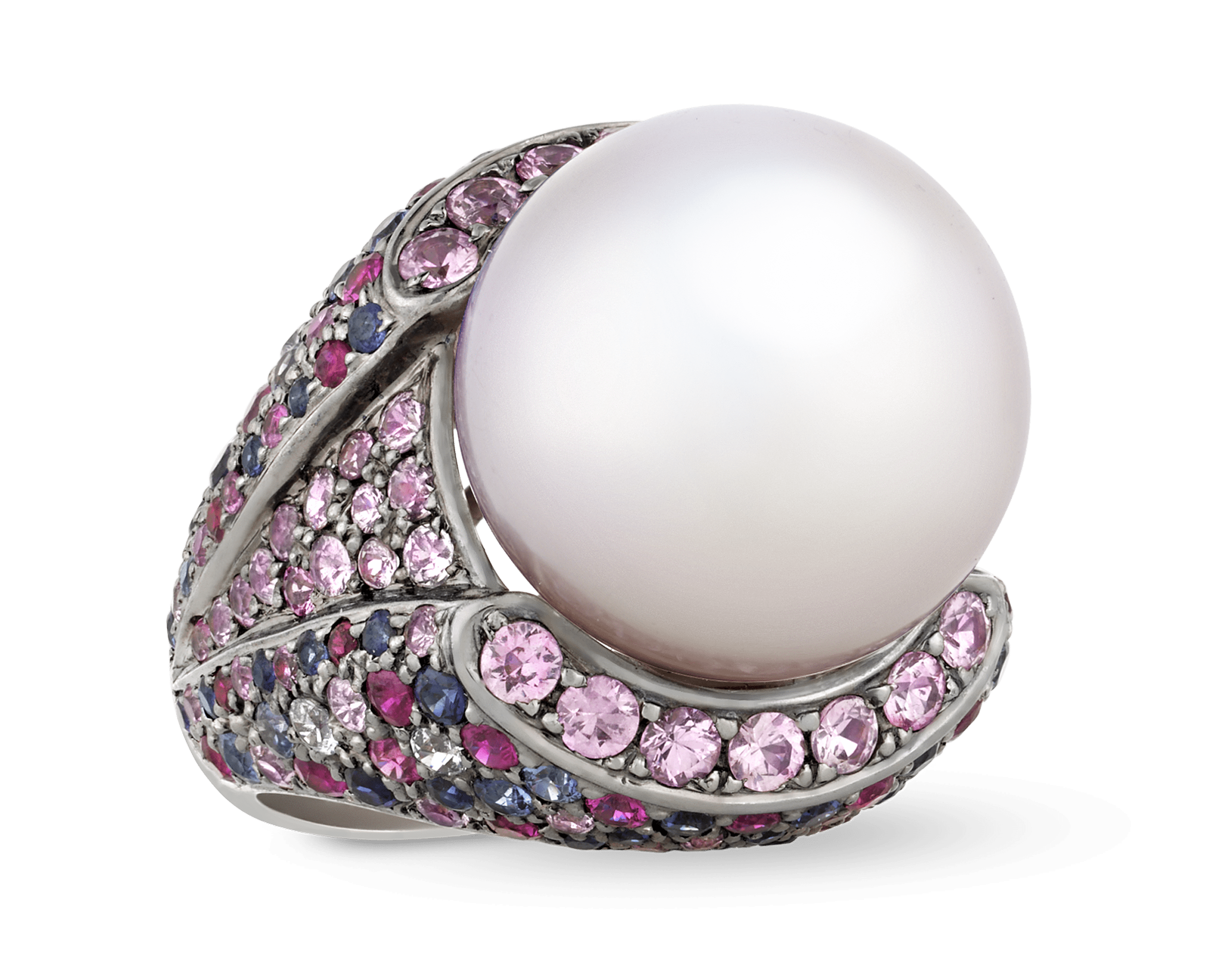 South Sea Pearl and Sapphire Ring