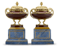 Rosso Antico Marble and Gilt Bronze Potpourri Vases