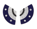Lapis and Diamond Fan Clip Earrings