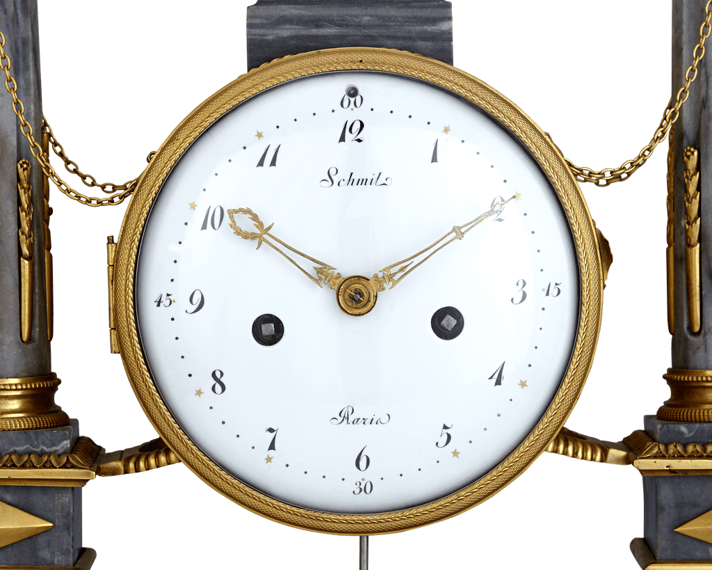 Louis XVI Marble Mantel Clock by Jean-Nicolas Schmit