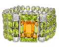 Seaman Schepps Peridot, Citrine and Diamond Bracelet