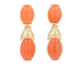Henry Dunay Orange Moonstone and Diamond Earrings