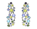 Sapphire, Tsavorite and Diamond Drop Earrings