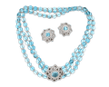 Aquamarine and Diamond Necklace and Earring Suite