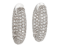Pavé Diamond Hoop Earrings, 10.00 Carats