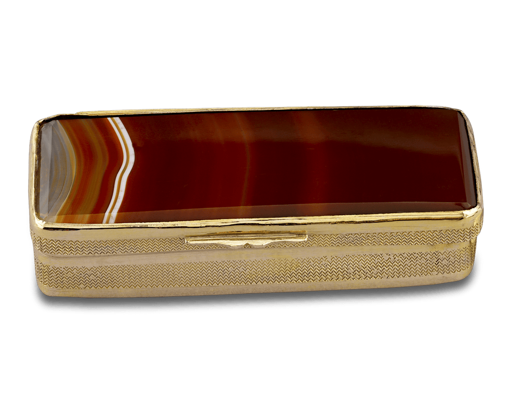 Brown Agate Snuff Box