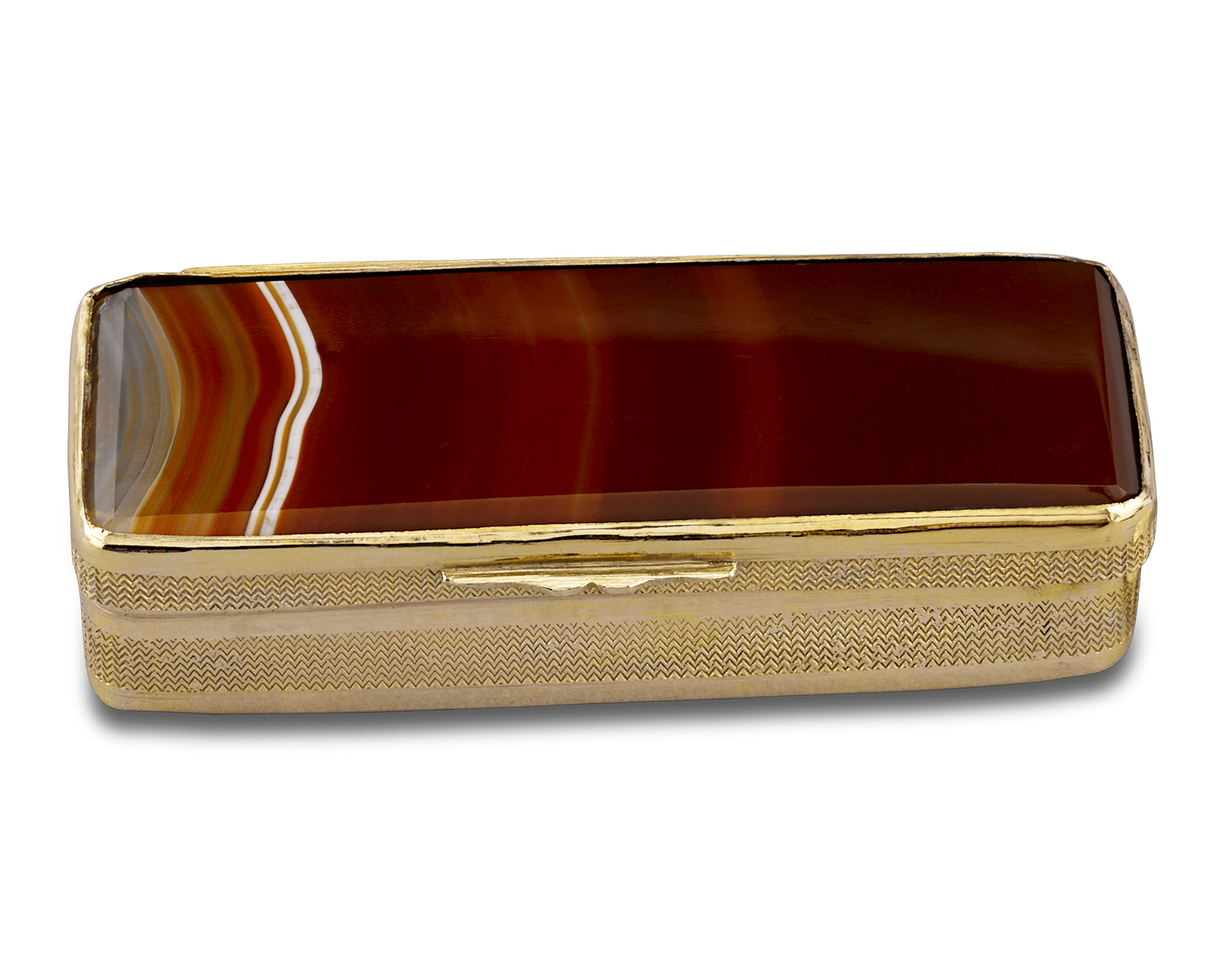 Brown Agate Snuff Box