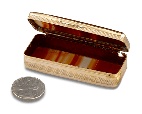 Brown Agate Snuff Box
