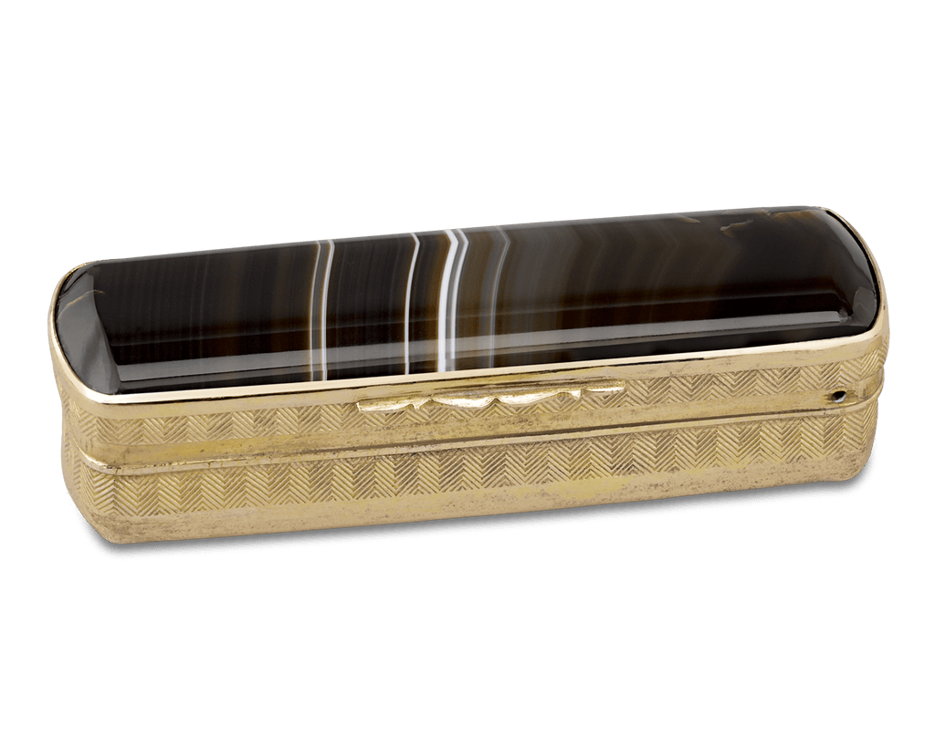 Rectangular Black Agate Snuff Box