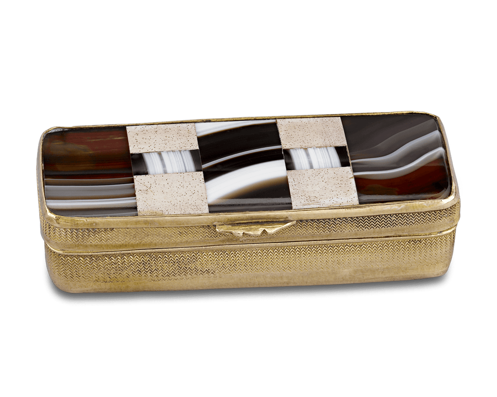 Gold and Agate Specimen Snuff Box