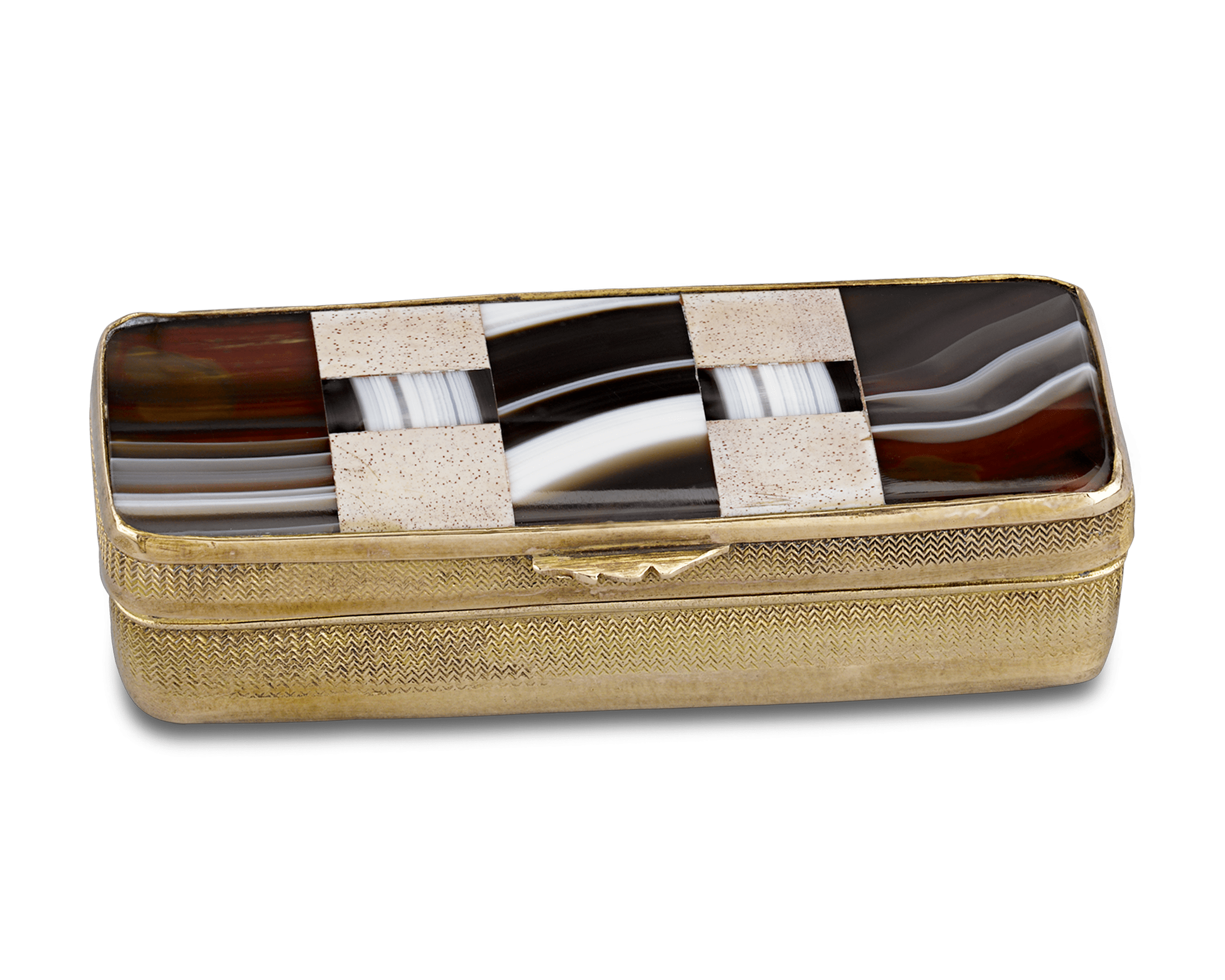 Gold and Agate Specimen Snuff Box