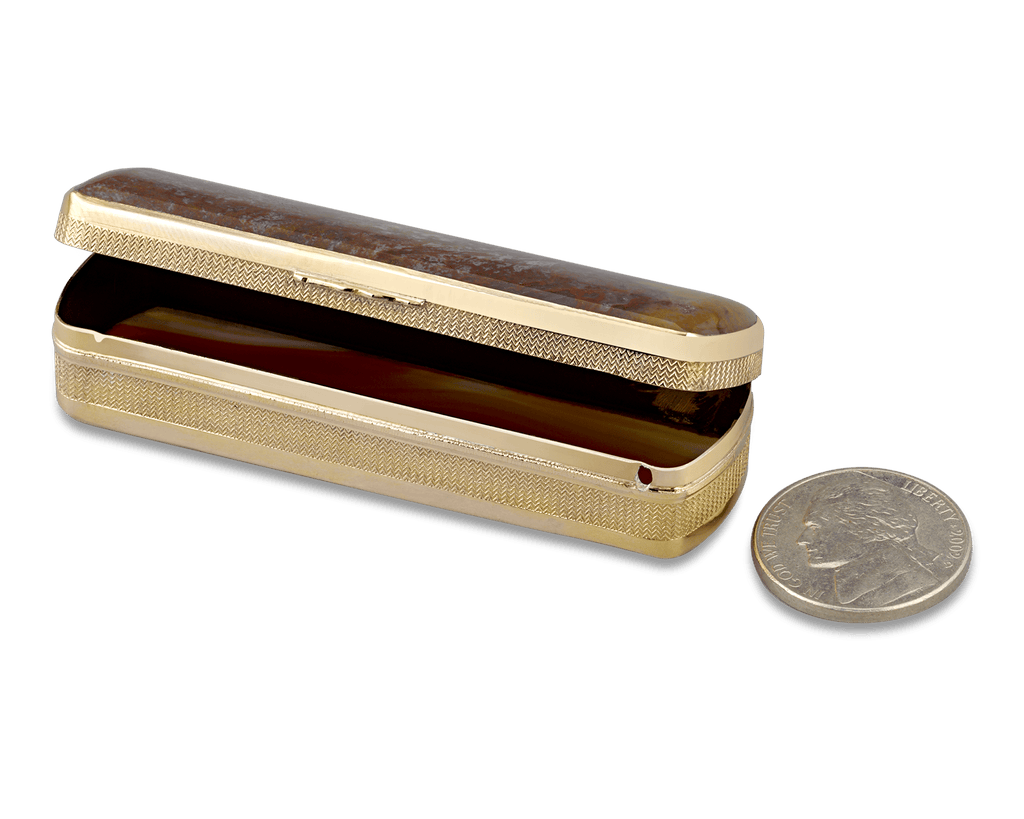 Agate Neoclassical Gold Snuff Box