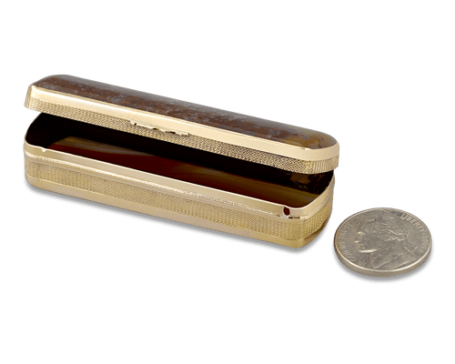 Agate Neoclassical Gold Snuff Box