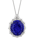 Tanzanite Pendant Necklace, 88.00 Carats