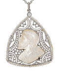 Edwardian Pearl, Diamond and Mother of Pearl Pendant Necklace