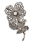 Victorian Diamond Flower Pin, 23.10 Carats