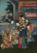 Qing Dynasty Chinese Reverse Glass Painting