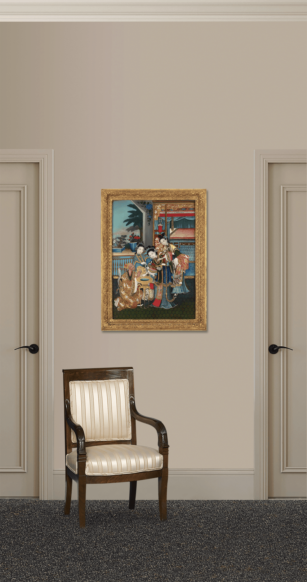 Qing Dynasty Chinese Reverse Glass Painting