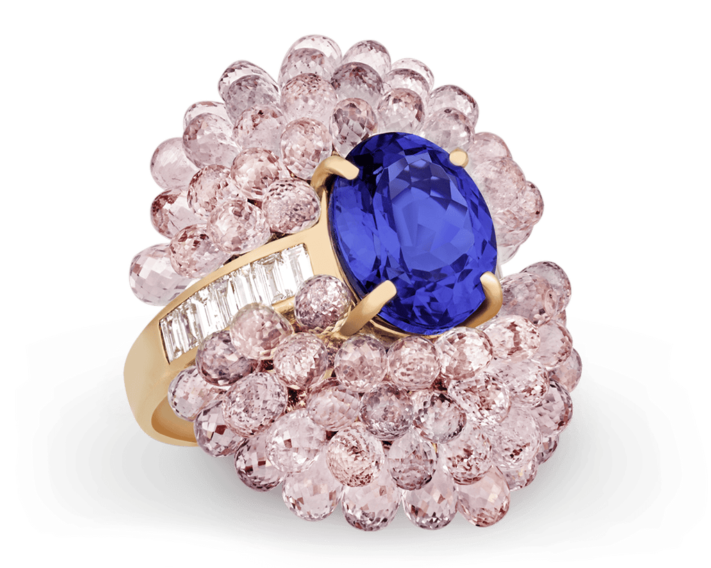 Tanzanite and Pink Sapphire Cocktail Ring